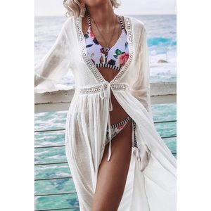 Cupshe- White Open Back Cover Up